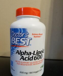 Doctor's Best Alpha-Lipoic Acid 600, Helps Support Glucose Metabolism and Regenerate Antioxidants* Non-GMO, Gluten Free, Vegan, Soy Free, 180 Veggie Caps 23 718CRlNAKuL