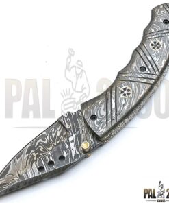 PAL 2000 KNIVES Sagt-9032, Custom Handmade Damascus Steel Folding Pocket Knife - Damascus Handle 13 718CWruldL