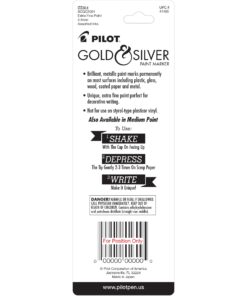 Alternative view of Pilot Metallic Permanent Paint Markers, 1 Each Gold & Silver, Extra Fine Point, Set of 2 (41400)