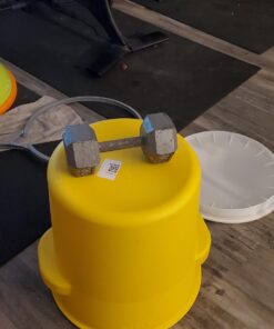 Eagle 20 Gallon Salvage Barrel Drum with Metal Ring Lever-Lock Lid, 21" Height, 21" Diameter, Blow-Molded HDPE, Yellow, 1654 55 718E2 a85LL