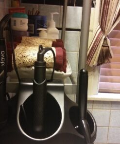 Polder Style Station, Organization for Styling Tools: Hair Dryers,Curling Irons, Straighteners, Brushes, Hang Over Towel Rack, Store Undersink or in Drawer, Black and Silver 47 718GOqhdHdL