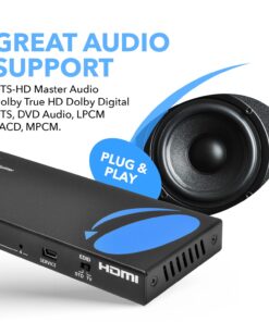 OREI 4K 1x4 HDMI Splitter, - 1 Port to 4 HDMI Display Duplicate/Mirror - Powered Splitter Ver 1.4 Certified for Full HD 1080P High Resolution & 3D Support (One Input To Four Outputs) - (HD-104) 20 718GlGJuXIL