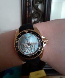 Invicta Women's 0489 Angel Collection Cubic Zirconia-Accented Watch With Black Silicone Band 41 718HhosMvL