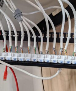 Cable Matters Rackmount or Wall Mount 1U 24 Port Keystone Patch Panel with Cable Management and Support Bar (19-inch Blank Patch Panel for Keystone Jacks/Keystone Panel) 1U (24-Port) 44 718Hlpa lqL