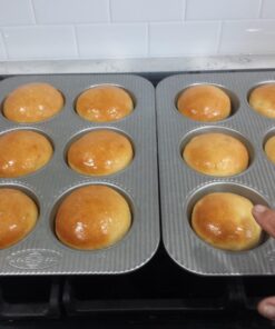 USA Pan Mini Round Cake and Cinnamon Roll Pan, 6 Well, Nonstick & Quick Release Coating, Made in the USA from Aluminized Steel, 15-3/4 by 11 Mini Cake & Cinnamon Roll Pan 37 718HnsGWAjL 1