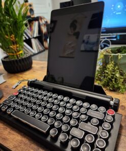 QWERKYTOYS Qwerkywriter S Typewriter Inspired Retro Mechanical Wired & Wireless Keyboard with Tablet Stand 36 718IXcZvGdL 3