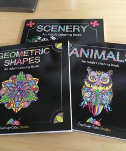Adult Coloring Books Set - 3 for Grownups 120 Unique Animals, Scenery & Mandalas Designs. Adults Relaxation. 46 718IfUrSNgL