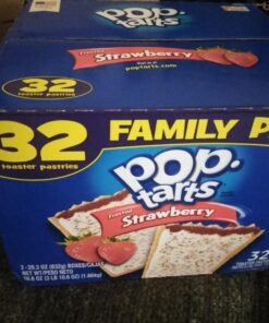 Kellogg's Pop-Tarts Frosted Strawberry Toaster Pastries, Fun Breakfast for Kids, Family Pack, (32 Toaster Pastries), 54.1 oz 1.68 Pound (Pack of 2) 33 718JW2ExATL