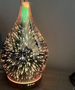 Porseme 280ml Essential Oil Diffuser, 3D Glass Aromatherapy Diffusor, Ultrasonic Cool Mist BPA Free Aroma Humidifier with Timer and Color Changing Function, Waterless Shut-Off for Home Office Room G2-280ml Rose Gold Aladdin Vase 22 718LXJj8LxL