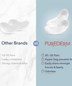 Deluxe Collagen Eye Mask Collagen Pads For Women By Purederm 2 Pack Of 30 Sheets/Natural Eye Patches With Anti-aging and Wrinkle Care Properties/Help Reduce Dark Circles and Puffiness 25 718LgmI1eL