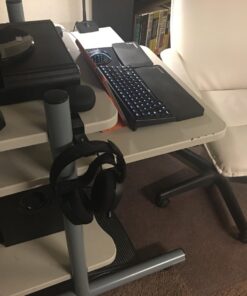 6amLifestyle Headphone Headset Holder Hanger, Universal Metal Gaming Headphones Stand Mount Under Desk Hook Clip with Adjustable Clamp for All Headsets, Black Normal 53 718Lm0ORlOL