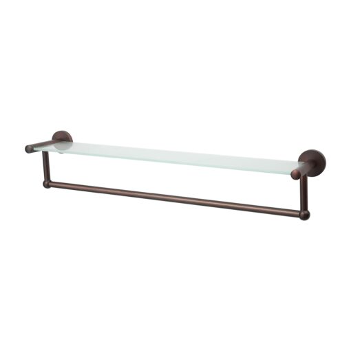 Organize It All Oil Rubbed Glass Shelf with Towel Bar, Bronze