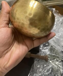 Ohm Store Tibetan Singing Bowl Set — Meditation Sound Bowl Handcrafted in Nepal for Yoga, Chakra Healing, Mindfulness, and Stress Relief — Unique Spiritual Gifts for Women and Men Bronze 29 718NAjrm3FL