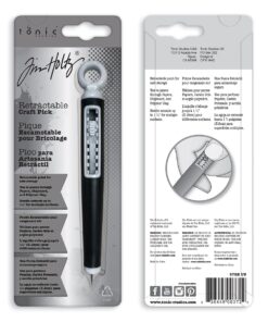 Tim Holtz Craft Pick Poker - Retractable Punch Tool for Paper Crafting, Scrapbooking, Die Cuts, and Art Supplies - Adjustable Fine Point Tip Red 16 718NivgvL