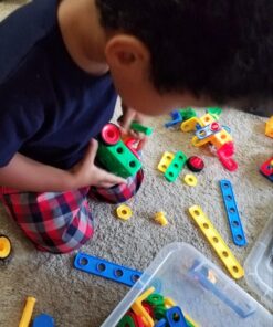 Brickyard Building Blocks STEM Toys - Educational Building Toys for Kids Ages 4-8 with 163 Pieces, Tools, Design Guide and Toy Storage Box, Gift for Boys & Girls 163 Piece 44 718NpKnIOtL 1