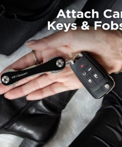 KeySmart Key Holder for Keychain Key Ring - Compact Key Organizer Key Chain Key Case, Minimalist Pocket-Sized EDC Keychain, Loop Piece for Car Fobs, Expandable (up to 14 Keys, Black) 29 718NuaqATWL 1