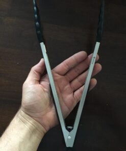 Vivree Kitchen Tongs Set - Salad & Grill Stainless Steel Serving Tongs with Silicone Tips - 9"&12" (Black) Black 51 718P2tR9I4L