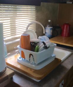 Camco 43511 Mini Dish Drainer, White, EA Dish Rack and Tray 49 718PAnuvIOL