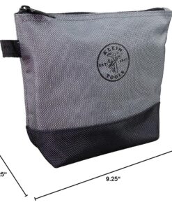 Klein Tools 55470 Utility Bag, Stand-Up Zipper Tool Bags, Tough 1680d Ballistic Weave, Reinforced Bottoms, Orange/Black, Gray/Black, 2-Pack 27 718QOARRneL