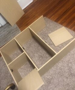 Furinno Pasir 3 Tier Shelf with 3 Door/Round Handle, Steam Beech 23.6(W)x9.4(D)x31.5(H) inches 32 718SA23VSL