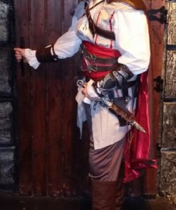 Armory Replicas - Genuine Bovine Leather Hawk Wood Sword Frog - Medieval Inspired Adjustable LARP Sabre Rapier Sword Weapon Frog Holster Holder Accessory Brown Right 26 718SWs4e L