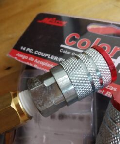 Milton S-314MKIT ColorFit Coupler & Plug Kit - (M-Style, Red) - 1/4" NPT, (14-Piece) 14 Piece 35 718SvH3bO8L