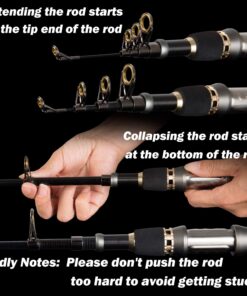 PLUSINNO Telescopic Fishing Rod Retractable Fishing Pole Rod Saltwater Travel Spinning Fishing Rods Fishing Poles Only 1Pack Fishing Rod (silver) 1.8M 5.91Ft 27 718TwmeEVL