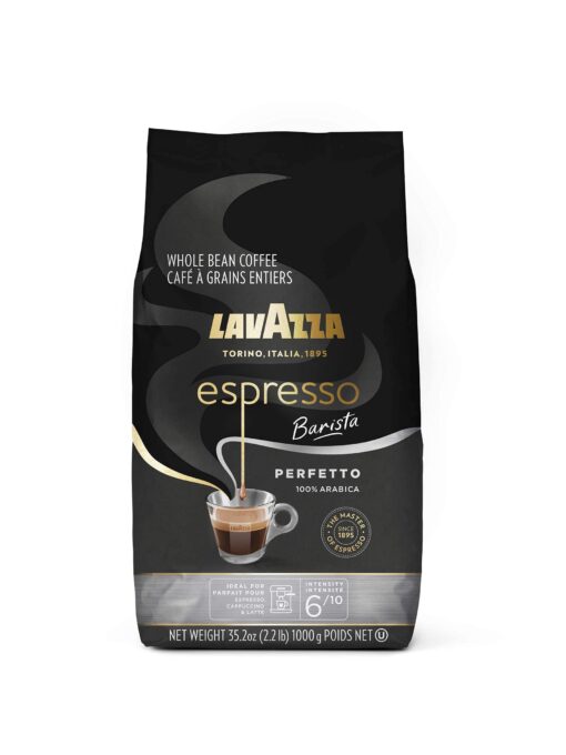 Lavazza Espresso Barista Perfetto Whole Bean Coffee 100% Arabica, Medium Espresso Roast, 2.2-Pound Bag (Packaging may vary) Authentic Italian, Blended And Roated in Italy Chocolate 2.2 Pound (Pack of 1)