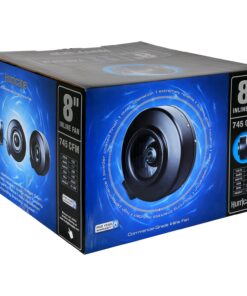 Hurricane 8 Inch Inline Fan 745 CFM - Quiet Fan with Steel Housing and Powder-Coated Finish, Easy Installation 8-Inch 27 718VC1conpL
