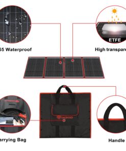 DOKIO 160W 18V Portable Solar Panel Kit (ONLY 9lb) Folding Solar Charger with 2 USB Outputs for 12v Batteries/Power Station AGM LiFePo4 RV Camping Trailer Car Marine…… 33 718W3TFDw1L