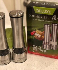 Premium Stainless Steel Salt and Pepper Grinder Set - Pepper Mill and Salt Mill, Spice Grinder with Adjustable Coarseness, Ceramic Rotor, Tall Salt and Pepper Shaker, Brushed Stainless - Free eBook 34 718WgOPCINL