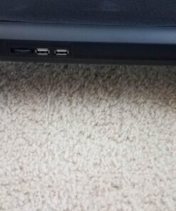 ENHANCE Gaming Laptop Cooling Pad Stand with LED Cooler Fans , Adjustable Height , & Dual USB Port for 17 inch Laptops - 5 Ultra Quiet High Performance Fans 2630 RPM & Built-In Bumpers - Red 37 718X2IVOV3L