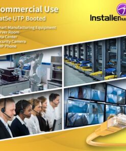 InstallerParts (10 Pack Ethernet Cable CAT5E Cable UTP Booted 2 FT - Yellow - Professional Series - 1Gigabit/Sec Network/Internet Cable, 350MHZ 2 Feet (10 Pack) 9 718Y1k 1bL