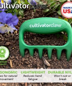 Bear Paws Cultivator Claw - Ergonomic Gardening Tools - Hand Held Garden Tool - Hand Rake - Strong Nylon Weeder - Manual Weeding, Aerating, Cultivating… green 11 718Y4BXFo9L
