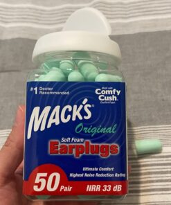 Mack's Original Soft Foam Earplugs, 50 Pair - 33dB Highest NRR, Comfortable Ear Plugs for Sleeping, Snoring, Work, Travel & Loud Events | Made in USA 29 718YhsH0S0L