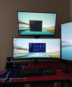 VIVO Dual LCD Monitor Desk Mount Stand Heavy Duty Stacked, Holds Vertical 2 Screens up to 32" (STAND-V002T) Black 41 718a0iAC3UL