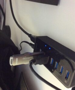 Anker 7-Port USB 3.0 Data Hub with 36W Power Adapter and BC 1.2 Charging Port for iPhone 7/6s Plus, iPad Air 2, Galaxy S Series, Note Series, Mac, PC, USB Flash Drives and More 51 718bibESDoL