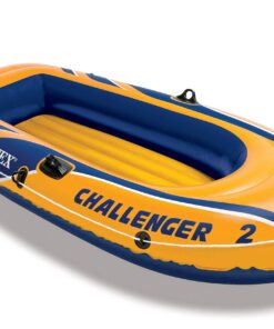 Alternative view of INTEX Challenger Inflatable Boat Series: Includes Deluxe Aluminum Oars and High-Output Pump – SuperStrong PVC – Triple Air Chambers – Welded Oar Locks – Heavy Duty Grab Handle 2-person Boat Set