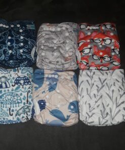 ALVABABY Baby Cloth Diapers 6 Pack with 12 Inserts One Size Adjustable Washable Reusable for Baby Girls and Boys 6DM26 04 Boy Color 26 54 718c6c1Bg3L