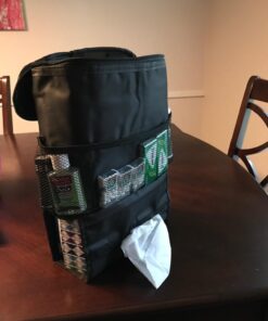 KAFEEK Car Seat Organizer/Auto Seat Back Organizer/Multi-Pocket Travel Insulated Drinks Holder Cooler/Storage Bag Cool Wrap Bottle Bag with Mesh Pockets(Heat-Preservation) 1-Pack 28 718ch4vK1gL