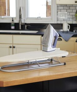 Household Essentials Tabletop Ironing Board, Compact Ironing Board with Iron Rest, Includes Door Hang, Perfect for Dorms and Small Spaces, 12 x 30", Silver 11 718d8YZ5KL
