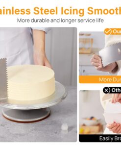 Kootek Aluminium Cake Turntable, 12 Inch Rotating Cake Stand, 35 pcs Cake Decorating Kit Supplies with 24 Numbered Icing Piping Tips, 2 Frosting Spatula, Pastry Bags and Other Baking Tools 24 718dj6zU4hL