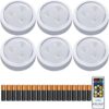 Brilliant Evolution Tap Light Push Lights 6pk w/Batteries + Remote, LED Stick On Lights Under Cabinets Battery Puck Lights with Remote - Under Counter Lighting Wireless Closet Kitchen Night Lights 6 pack (18 batteries included) 15 718dl 5iPL