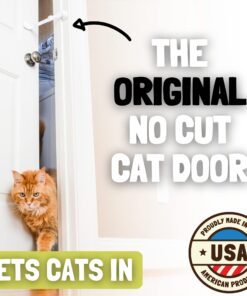 Door Buddy Baby Proof Door Latch for Cats - Grey. Adjustable Cat Door Strap Keeps Baby Out of Cat Food & Litter Box. Simple Child Door Locks for Kids Safety. Baby Gate Cat Door Interior Alternative 20 718fb3bu5ZL 1