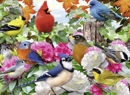 Ravensburger Garden Birds 500 Piece Jigsaw Puzzle for Adults – Every Piece is Unique, Softclick Technology Means Pieces Fit Together Perfectly Blue, 19 1/3 x 14 1/4 Inch