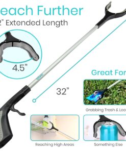 Vive Reacher Grabber 32" - Extra Long Mobility Aid - Rotating Hand, Heavy Duty Grip Arm - Reaching Assist Tool for Trash Pickup, Litter Picker, Garden Nabber, Disabled, Handicap Arm 1 17 718gJoC40IL