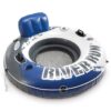INTEX 58825EP River Run 1 Inflatable Floating Lounge: Comfortable Backrest – Built-in Cup Holders – Durable Grab Handles – All Around Grab Rope – 220lb Weight Capacity– Blue