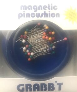 Grabbit Magnetic Sewing Pincushion with 50 Plastic Head Pins, Blue 1 Count (Pack of 1) 10 718gdgTWUhL