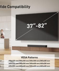 Perlegear UL-Listed Tilting TV Wall Mount for Most 37-82 inch TVs up to 132 lbs, Low Profile Tilt TV Mount Wall Bracket for Flat or Curved TVs, Fits 24”/18”/16” Studs, Max VESA 600x400mm, PGLT2 18 718h 2If5zL