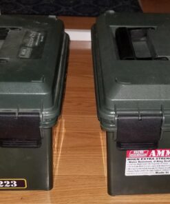 MTM AC11 Ammo Can for Bulk Ammo, Lockable, Water-Resistant, Heavy-Duty Dual Latches, Double Padlock Tabs, USA Made, Forest Green 32 718iM009NL